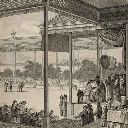 Engraving of Qianlong Emperor at The Feast of the Thousand Old Men