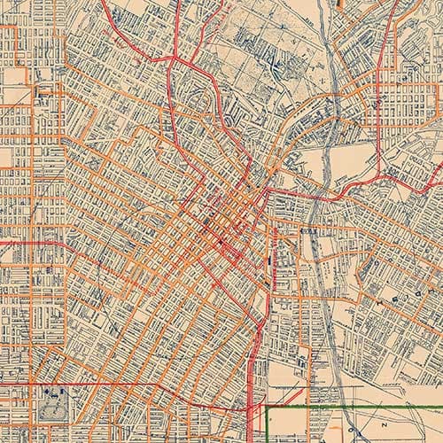 Old map of Los Angeles