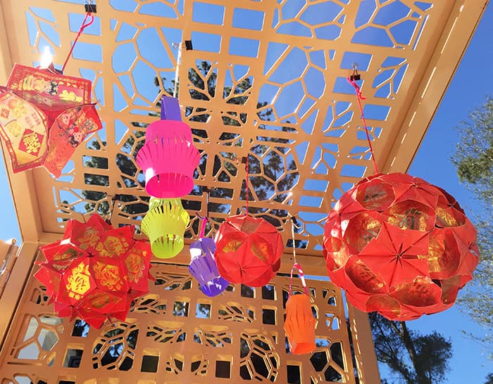 Handmade paper lanterns hanging