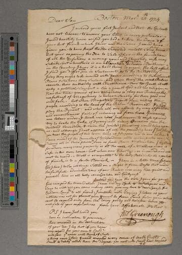 Letter from Thomas Greenough to John Greenough