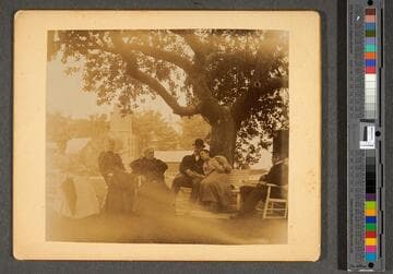 Henry E. Huntington and family in Oneonta, New York