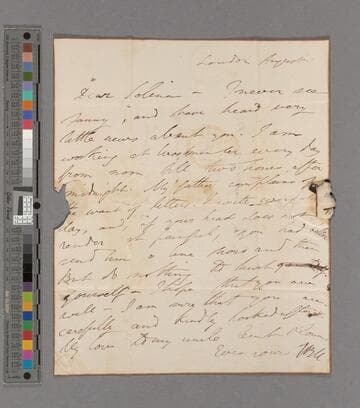 Thomas Babington Macaulay, 1st Baron Macaulay. Letter to Selina Macaulay