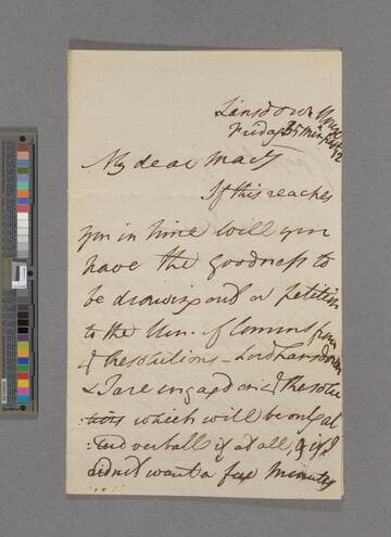 William Wilberforce. Letter to Zachary Macaulay