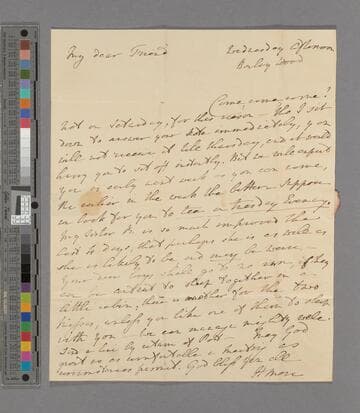 Hannah More. Letter to Marianne (Sykes) Thornton