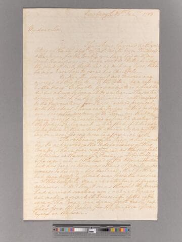 Letter from George Washington, Newburgh, to Lieutenant Colonel Tench Tilghman