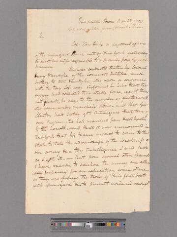 Letter from Israel Shreve, Elizabethtown, to George Washington