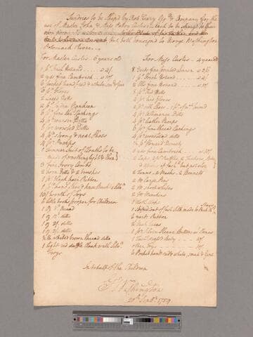 Order from George Washington to Robert Cary & Company