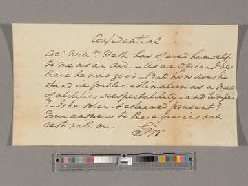 Note by George Washington regarding Colonel William Heth