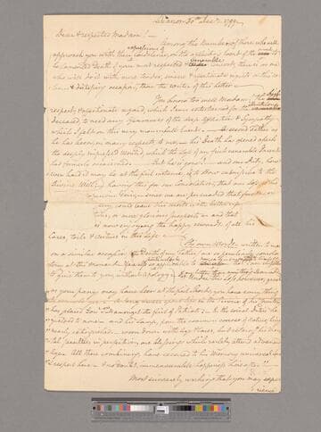 Letter from Jonathan Trumbull, Lebanon, to Martha Washington