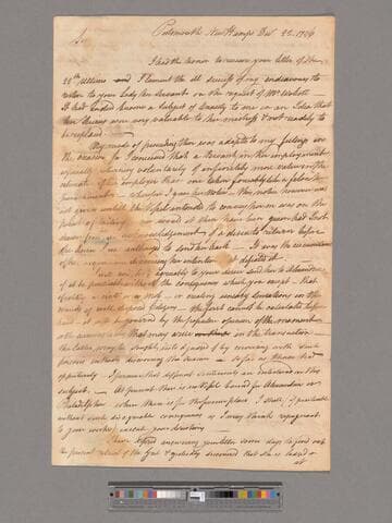 Letter from Joseph Whipple, Portsmouth, New Hampshire, to George Washington