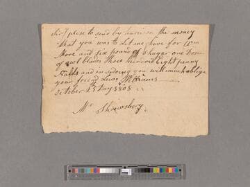 Requisition for money and various supplies by Lew Williams via Harrison