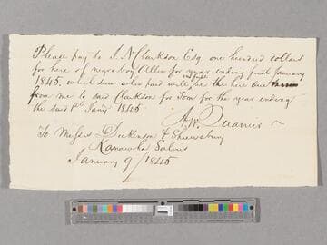 Note regarding hiring Allen by Alexander Quarrier