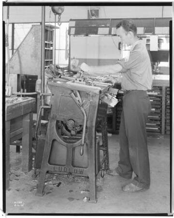 Linotypes at Beverly Hills Printing Office