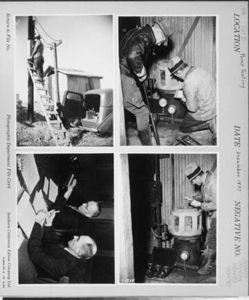 P4 - Pumping Plants - Pump testing at Firsick Brothers in Lancaster four shots on same photocard