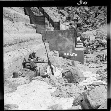 Machine set up for drilling core hole