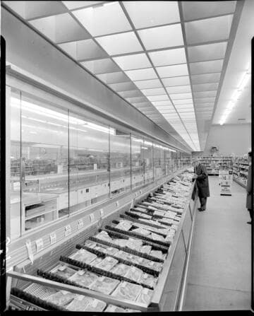 Meat department in Schaub's supermarket