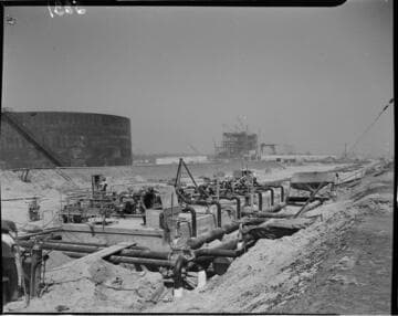 Construction of Etiwanda Generating Station fuel oil pumps and above