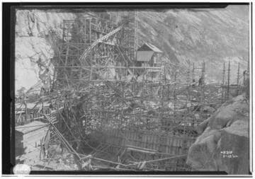 Big Creek Powerhouse #3 - Showing superstructure and first forms for concrete in