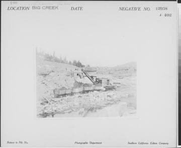 Big Creek, Shaver Lake Dam - Close-up of the excavation in the bottom section of the Shaver Lake Dam