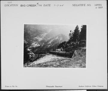 Big Creek #1 - 4th Unit penstock, from top of incline