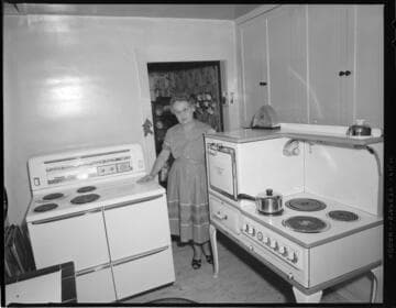 Two electric ranges in a residential kitchen