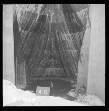 Big Creek, Florence Lake Dam - View of Intrados, Arch #13