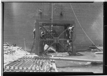 Big Creek #2 Installation of trash rack at sluice gate Dam #5