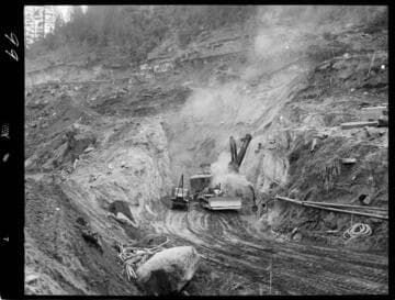 Big Creek - Mammoth Pool - Open cut excavation at diversion tunnel intake portal