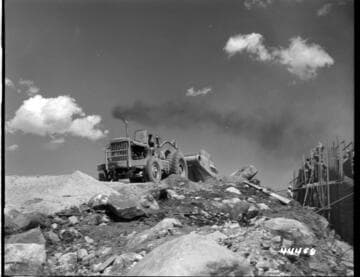 Excavation of reservoir with heavy equipment at Vermilion