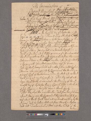 Edward Marshall's examination deposition relating to the 1737 Walk
