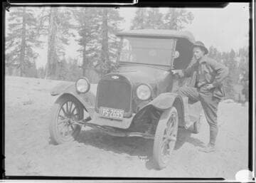 Big Creek, Florence Lake Dam - First car to drive over Kaiser Pass