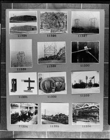 Multiple-image copy film negative with images of Edison customers, and SCE Substations