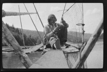 Sandy Bar Bob at his net - Karok