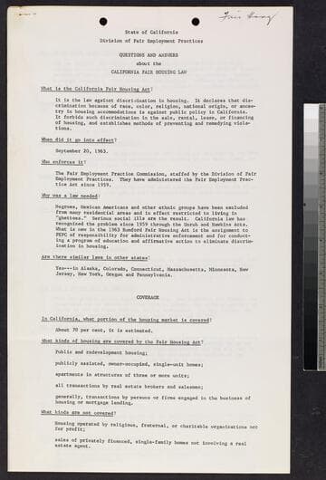 State of California Division of Fair Employment Practices Questions and Answers