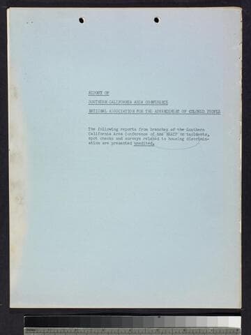 NAACP Report of Southern California Area Conference