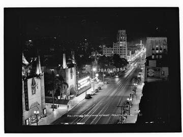 Hollywood Boulevard at night, Hollywood, Cal