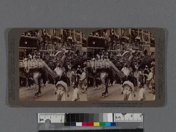 The Chinese dragon Los Angeles Floral parade, Cal