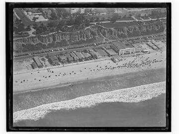 Aerial view of Santa Monica beach