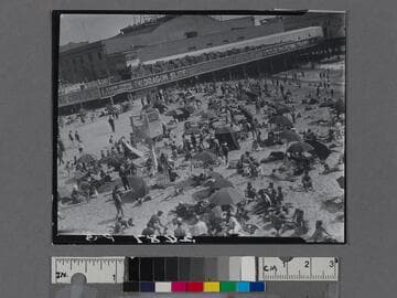 People on the beach near the pier, Venice Beach