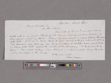 Tappan, Lewis. Letter to Thomas Clarkson