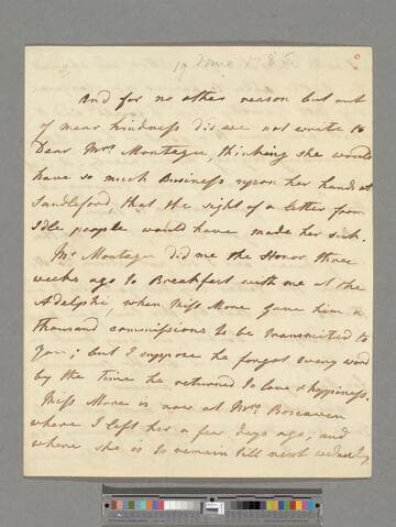 Garrick, Eva Maria (Veigel). Letter to Elizabeth (Robinson) Montagu