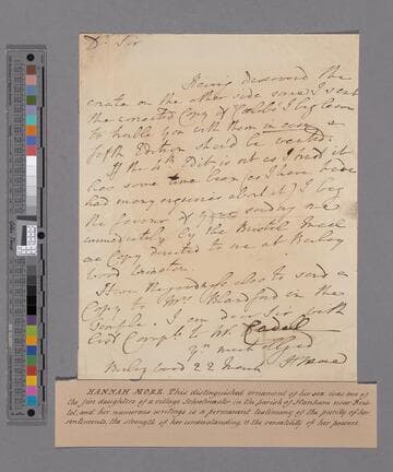 Hannah More. Letter to Thomas Cadell