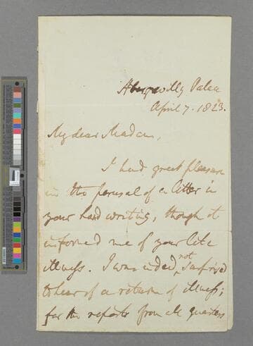 Thomas Burgess. Letter to [Hannah More]