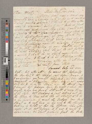 Theophilus Leigh letter, Stoke-on-Trent, to Mary Leigh Leigh