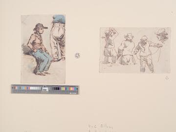 Two Laborers, One Seated