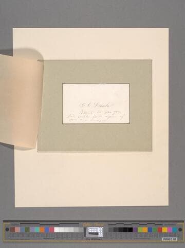 Abraham Lincoln note to unidentified recipient on visiting card