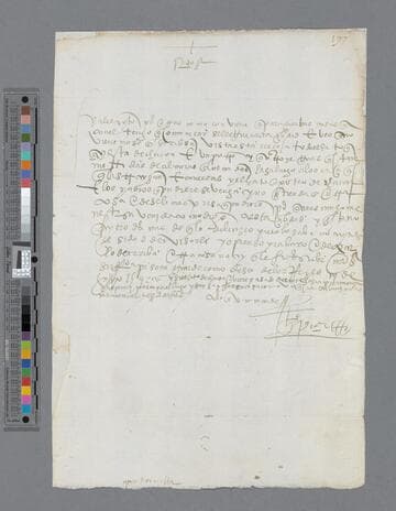 Gonzalo Pizarro letter to Diego Pérez Quintanilla