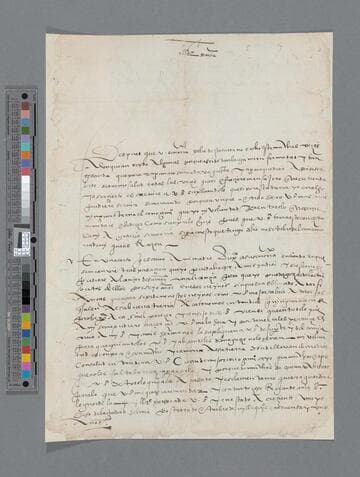 Luis de Toledo letter to Pedro de la Gasca, Bishop