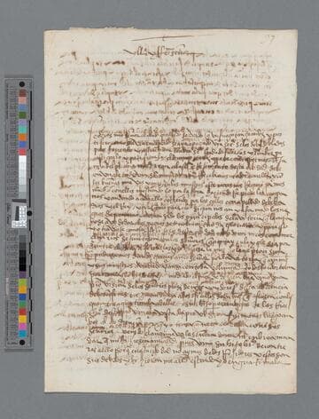 Alonso de los Rios letter to Pedro de la Gasca, Bishop