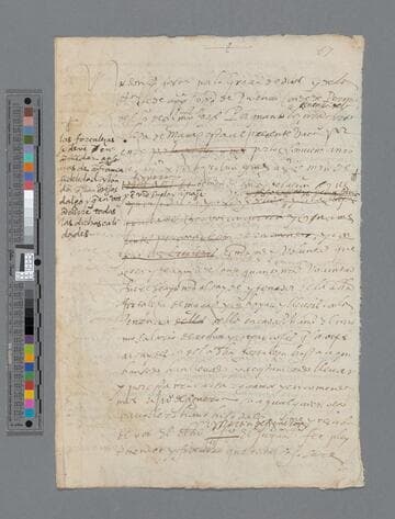 Pedro de la Gasca, Bishop, draft document to Martín de Figueroa